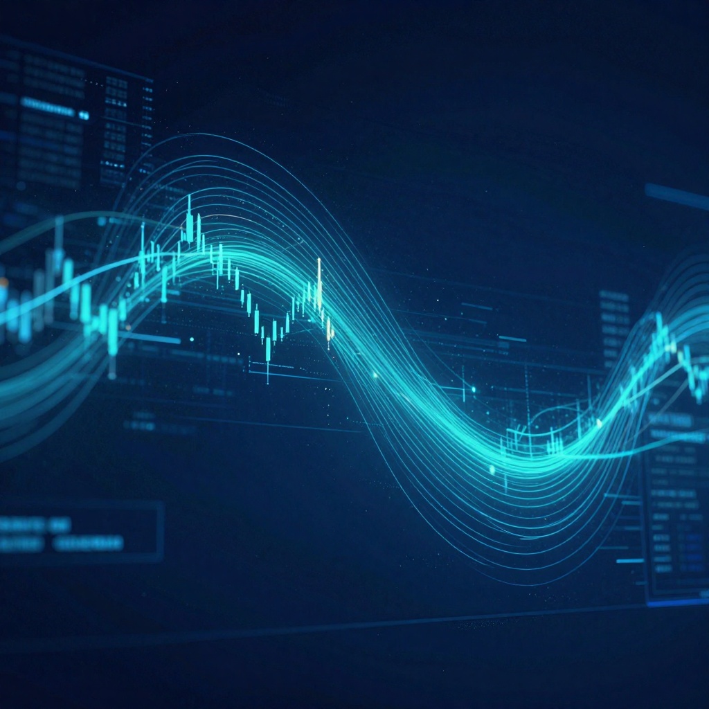 Concepto abstracto de IA y mercados financieros